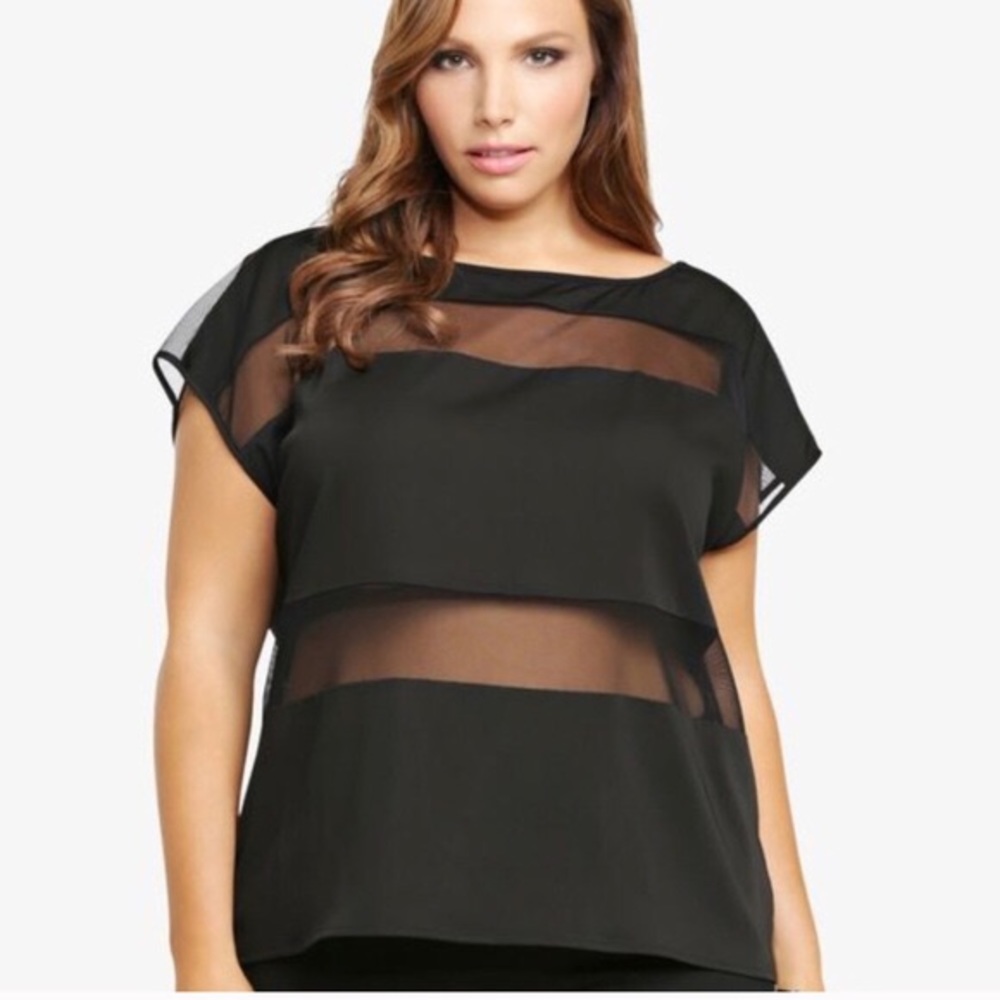 Torrid black top with mesh inserts!